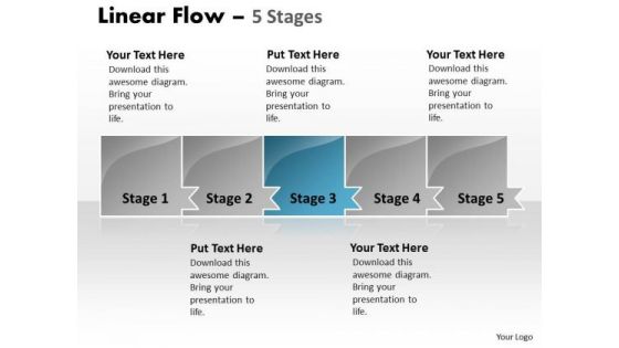 PowerPoint Template Marketing Process Horizontal Create Macro Design