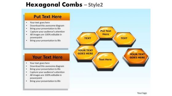 PowerPoint Template Missing Cell Hexagonal Combs Ppt Presentation