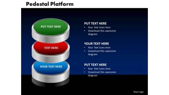 PowerPoint Template Pedestal Platform Business Ppt Slides