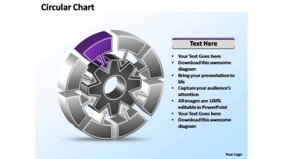 PowerPoint Template Process Interconnected Circular Chart Ppt Slide