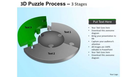 PowerPoint Template Process Jigsaw Pie Chart Ppt Theme