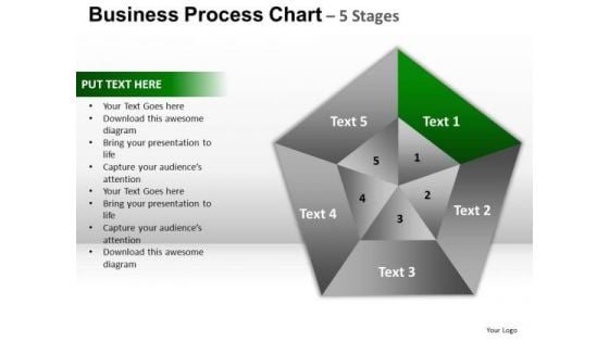 PowerPoint Template Process Pentagon Pie Chart Ppt Design