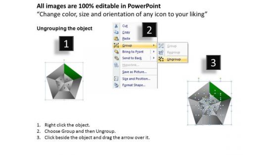 PowerPoint Template Process Pentagon Pie Chart Ppt Design