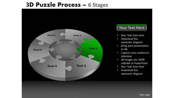 PowerPoint Template Sales Pie Chart Puzzle Process Ppt Layout