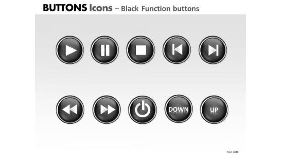 PowerPoint Template Strategy Buttons Icons Ppt Designs
