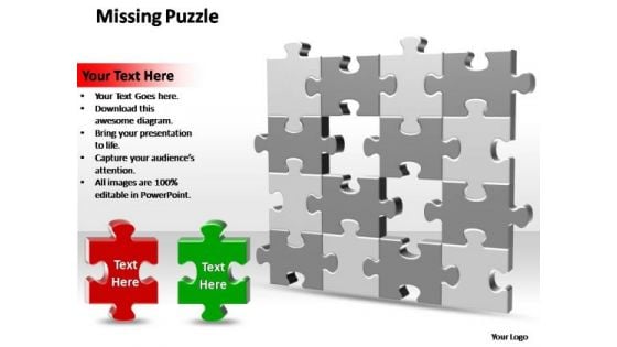 PowerPoint Template Success 2 Missing Puzzle Pieces Ppt Theme