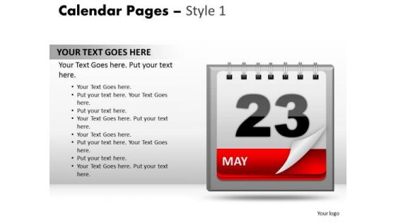 PowerPoint Template Success Calendar 23 May Ppt Templates