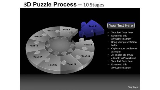 PowerPoint Template Success Pie Chart Puzzle Process Ppt Theme