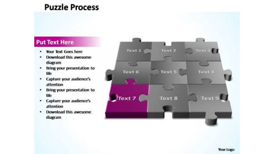 PowerPoint Template Teamwork 3d Puzzle Process Ppt Slide