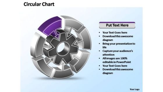 PowerPoint Template Teamwork Interconnected Circular Chart Ppt Slides