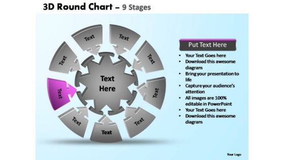 PowerPoint Template Teamwork Pie Chart With Arrows Ppt Template