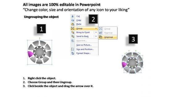 PowerPoint Template Teamwork Pie Chart With Arrows Ppt Template