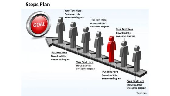 PowerPoint Template Teamwork Steps Plan 7 Stages Style 5 Ppt Theme