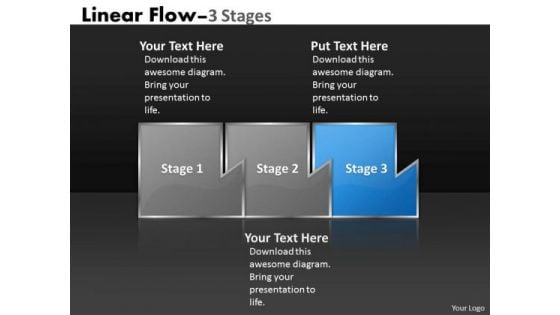 PowerPoint Template Technique Of Industry Workflow Diagram 3 Phase Design