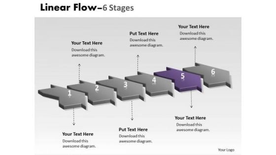 PowerPoint Template Work Flow Continual Six Phase Time Management Graphic