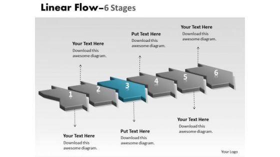 PowerPoint Template Work Flow Ppt 2010 Loop Six Phase 4 Graphic