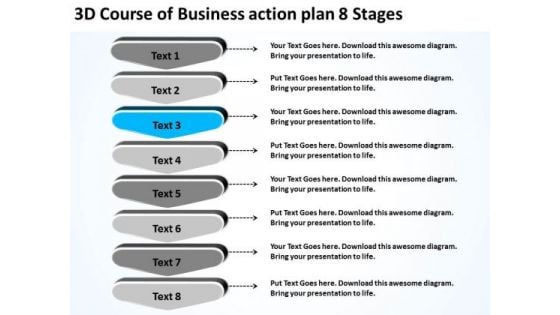 PowerPoint Templates Action Plan 8 Stages Free Examples Of Business Plans Slides