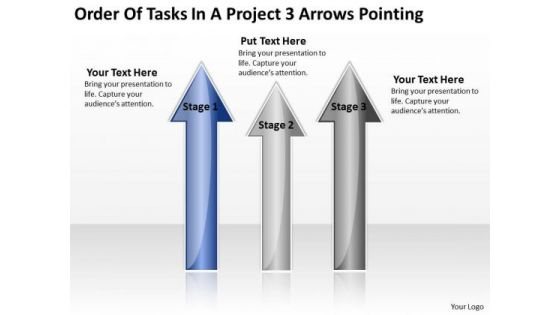 PowerPoint Templates Arrows Of Tasks Project 3 Pointing