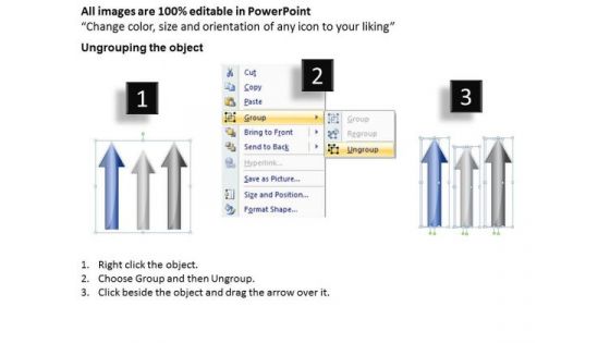 PowerPoint Templates Arrows Of Tasks Project 3 Pointing