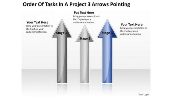 PowerPoint Templates Arrows Of Tasks Project 3 Pointing Ppt