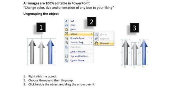PowerPoint Templates Arrows Of Tasks Project 3 Pointing Ppt