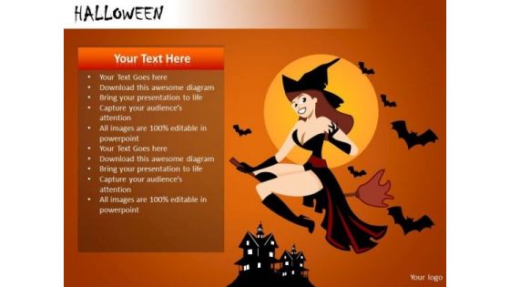 PowerPoint Templates Attractive Witch Broom Ppt Slides