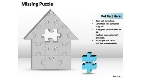 PowerPoint Templates Business 3d Home 1 Missing Puzzle Piece Home Ppt Slides