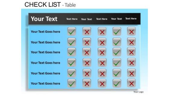 PowerPoint Templates Business Education Check List Table Ppt Themes