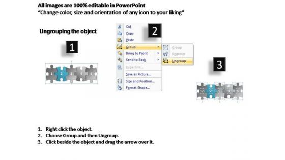PowerPoint Templates Business Five Improvement Steps Puzzle Ppt Process