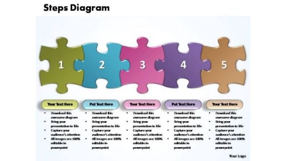 PowerPoint Templates Business Five Improvement Steps Puzzle Ppt Slides