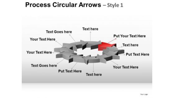 PowerPoint Templates Business Growth Process Circular Arrows Ppt Themes