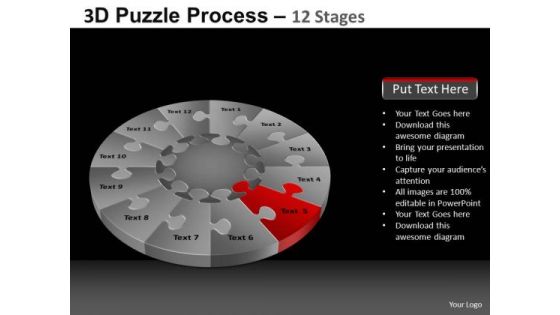 PowerPoint Templates Business Pie Chart Puzzle Process Ppt Theme