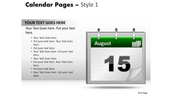 PowerPoint Templates Calendar 15 August Editable Ppt Slide Designs