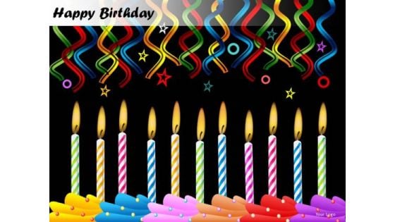 PowerPoint Templates Candles Happy Birthday Ppt Slide