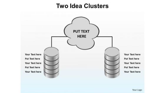 PowerPoint Templates Chart Two Idea Clusters Ppt Slides