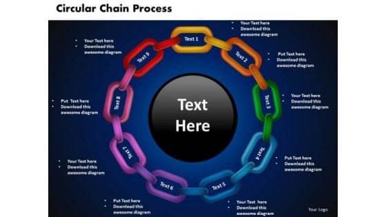 PowerPoint Templates Circular Chain Process Leadership Ppt Slides