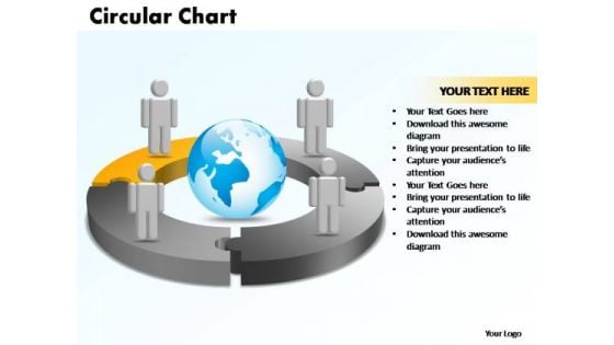 PowerPoint Templates Circular Chart With Globe Ppt Presentation