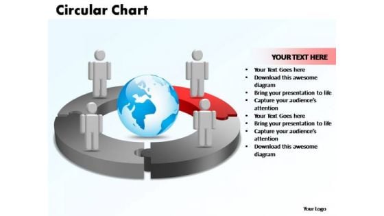 PowerPoint Templates Circular Chart With Globe Ppt Slide