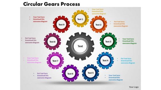 PowerPoint Templates Circular Gears Process Strategy Ppt Template