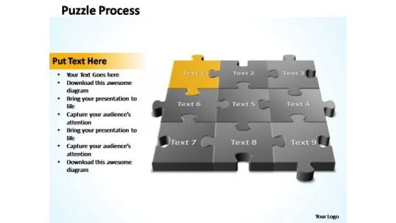PowerPoint Templates Company 3d Puzzle Process Ppt Slide