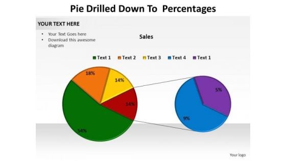 PowerPoint Templates Data Driven Pie Drilled Down Ppt Template