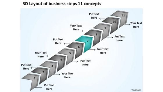 PowerPoint Templates Download Steps 11 Concepts Making Business Plan Slides