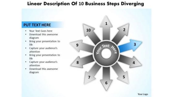 PowerPoint Templates Download Steps Diverging Cycle Process Chart