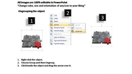 PowerPoint Templates Editable 3d Puzzle Process Ppt Slides