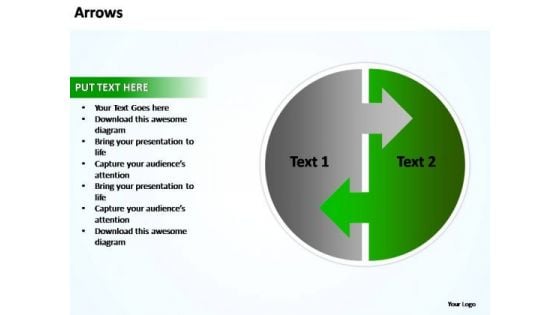 PowerPoint Templates Editable Arrows In Circle Ppt Slides