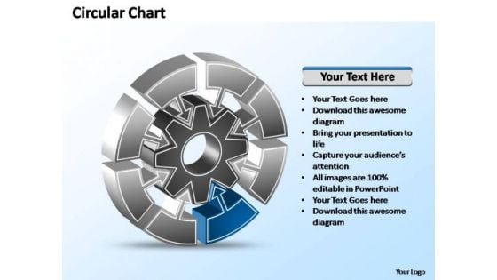 PowerPoint Templates Editable Interconnected Circular Chart Ppt Slide