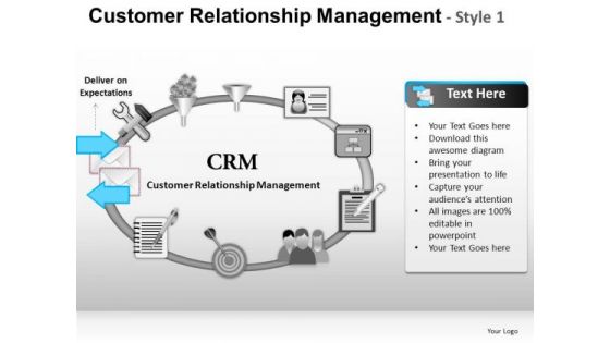 PowerPoint Templates Executive Growth Customer Relationship Management Ppt Slide