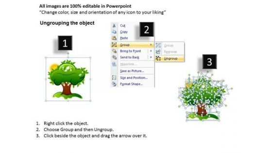 PowerPoint Templates Green Electric Car Tree Nature Ppt Slides