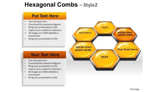 PowerPoint Templates Hexagonal Combs Process Ppt Slide