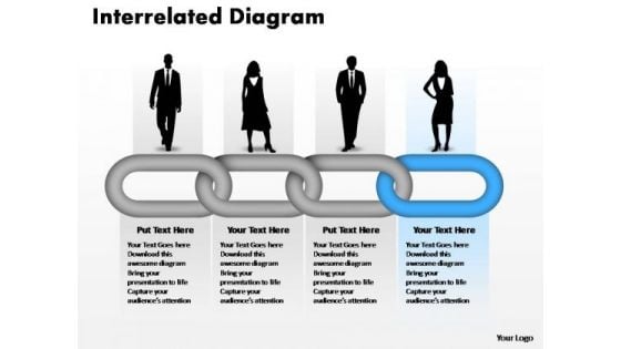 PowerPoint Templates Leadership Interrelated Concepts Chain Diagram Ppt Process